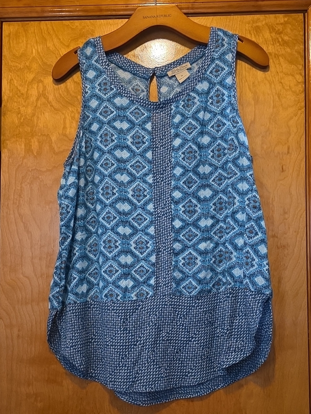 Lucky Brand Blue Patterned Mixed-Print Sleeveless Camisole